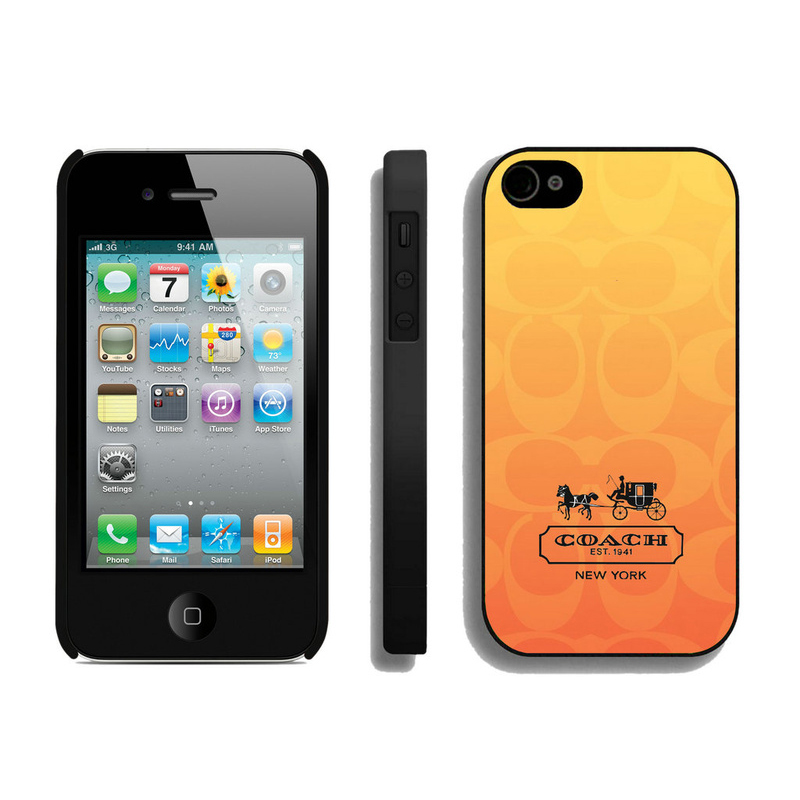 Coach In Signature Orange iPhone 4 4S Cases AIM