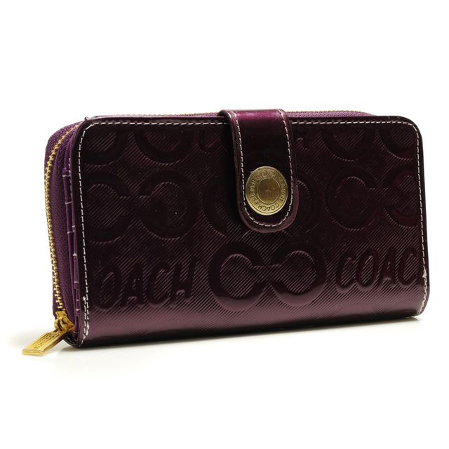 Coach Logo Large Purple Wallets BCQ