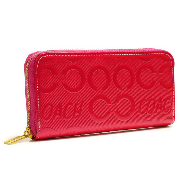 Coach Logo Large Red Wallets BCT