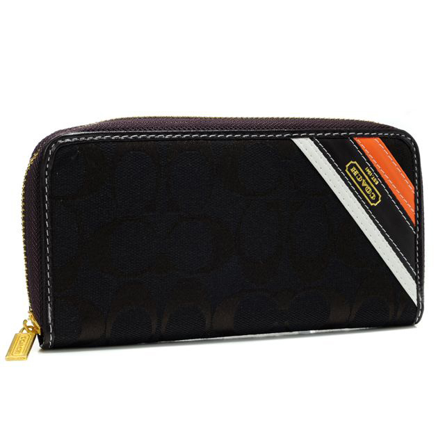 Coach Legacy Stripe In Signature Large Coffee Wallets AHG